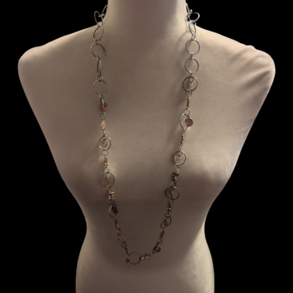 EUC Premier Designs Elegant Gold and Silver Necklace and Earring Set - Picture 4 of 4